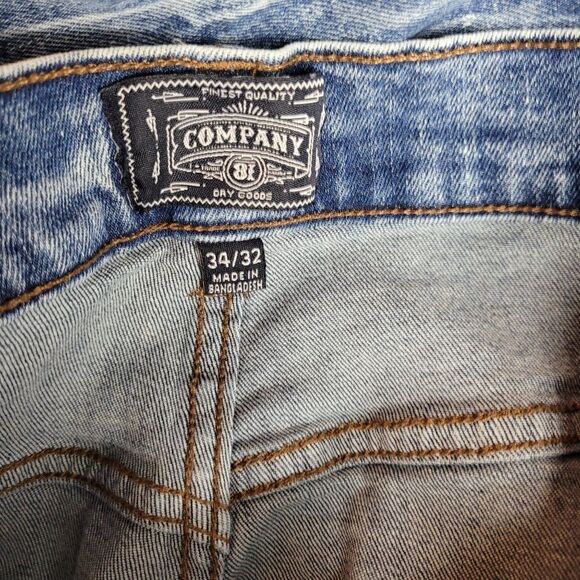 Company 81 Mens Jeans Skinny Bleach Acid Streaked Light Wash Blue 34 x 32 - Picture 8 of 14